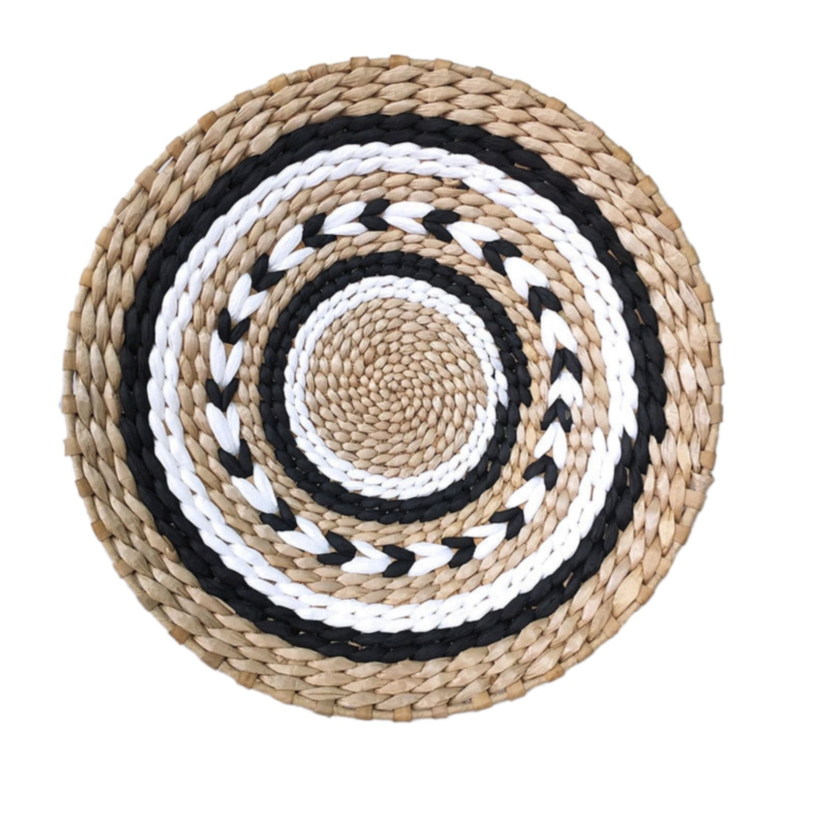 Xianxian Wall Basket Decoration Wall Basket Decor Boho Wall Hanging Decor Rattan Wall Decor Flat Round Wicker Woven Macrame Tapestry Wall Basket Serving Tray Art Handmade Set